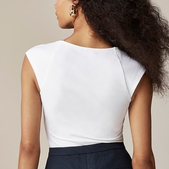 J crew Squareneck cap-sleeve top in stretch cotton blend - Picture 2 of 2